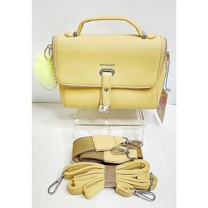 Novembery Yellow Baguette  Handbag, 2 Extra Straps, Like New with Tag, Charms